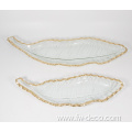 hand made clear Golden leaves charger plates